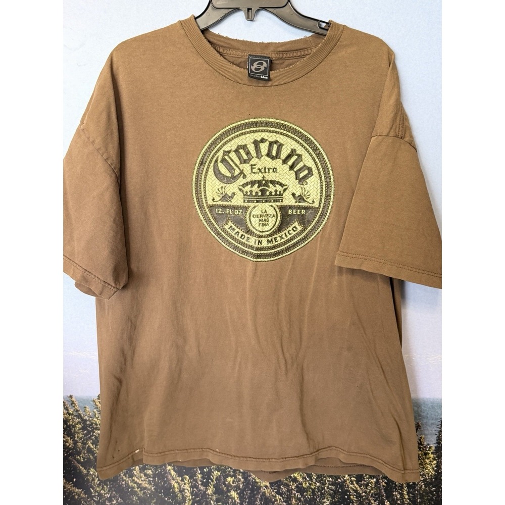 VINTAGE Y2K Anchor Blue Corona Extra Cerveza T Shirt 2XL Rare Beer Promo‎ Skate